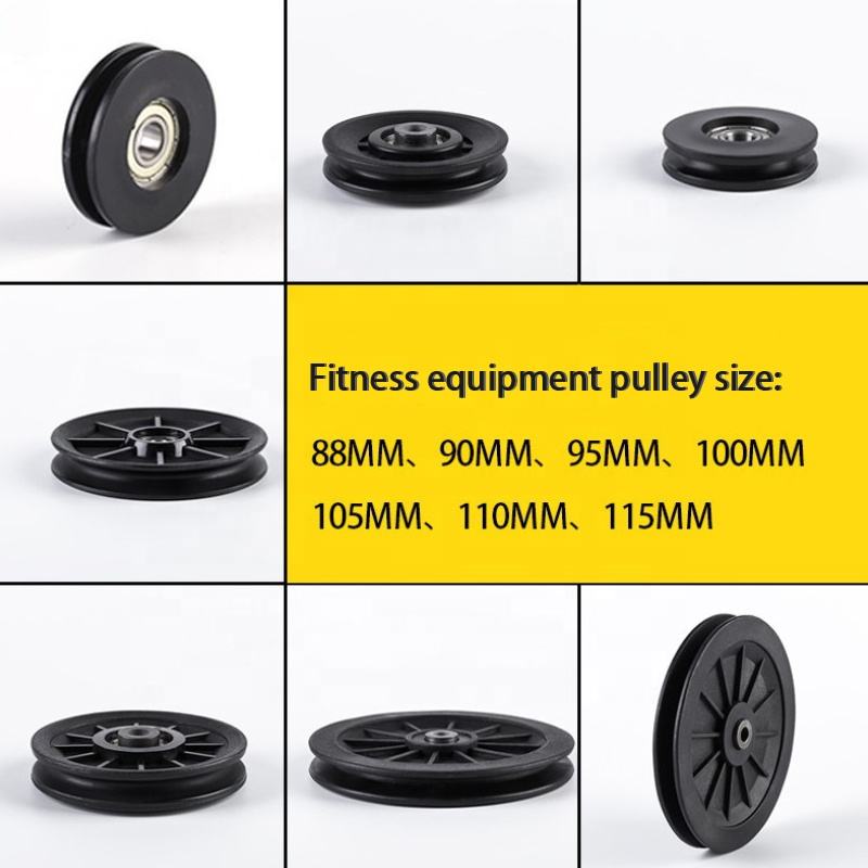 High Quality Wear-proof Universal Gym Nylon  Pulley wheel for Fitness Equipment Part 50mm 90mm 100mm Nylon Bearing Pulley
